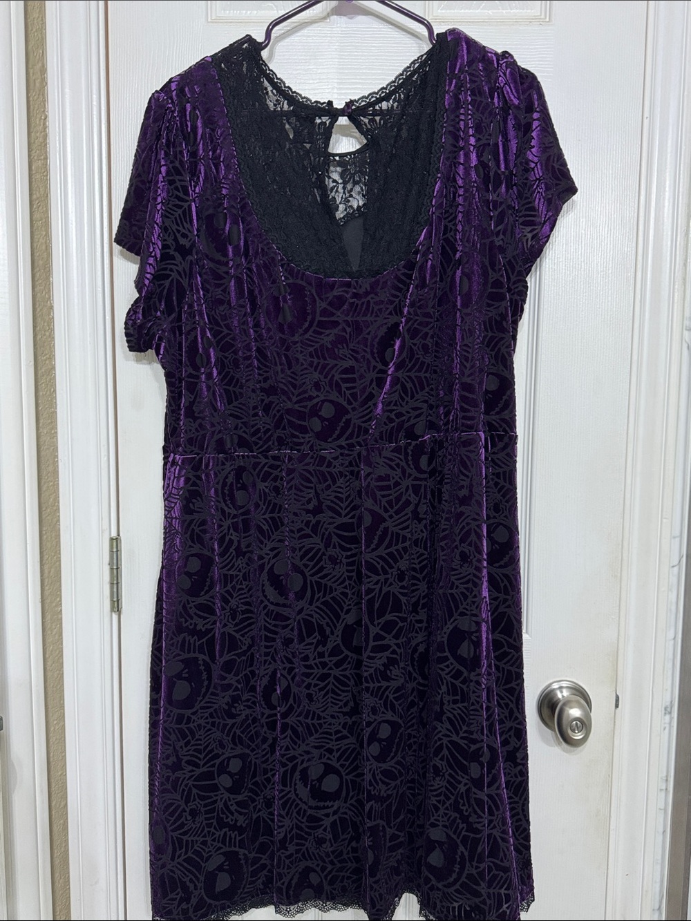 Disney Purple Velvet Dress with Lace Back